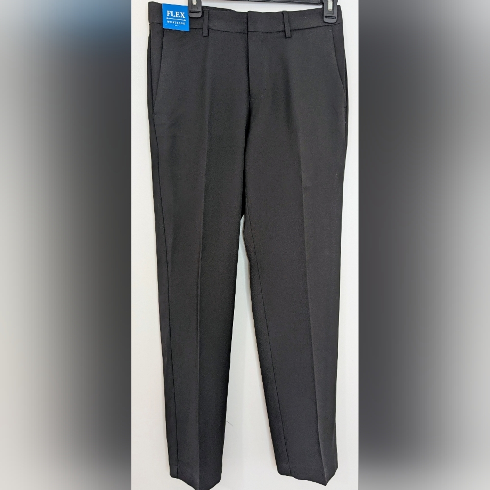 Haggar Black Slim-Straight Trousers